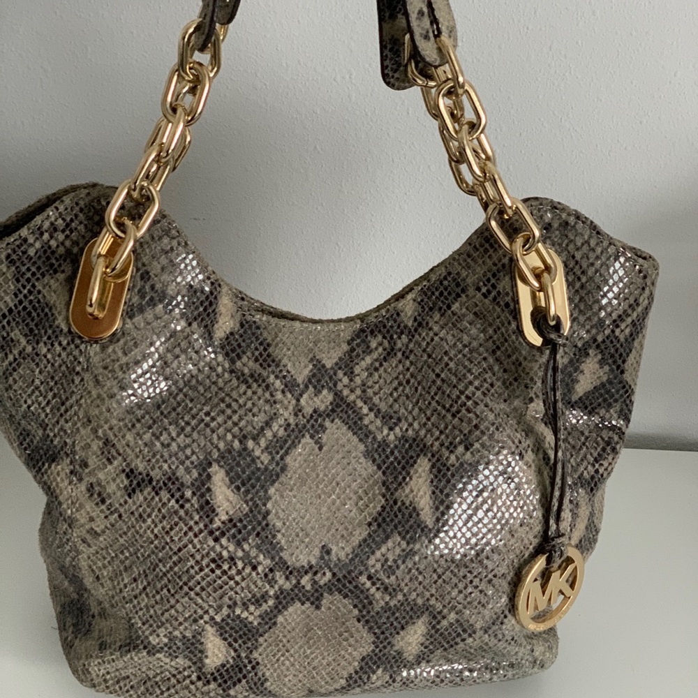 Michael Kors Python Print Hobo Handbag - Picture 10 of 11
